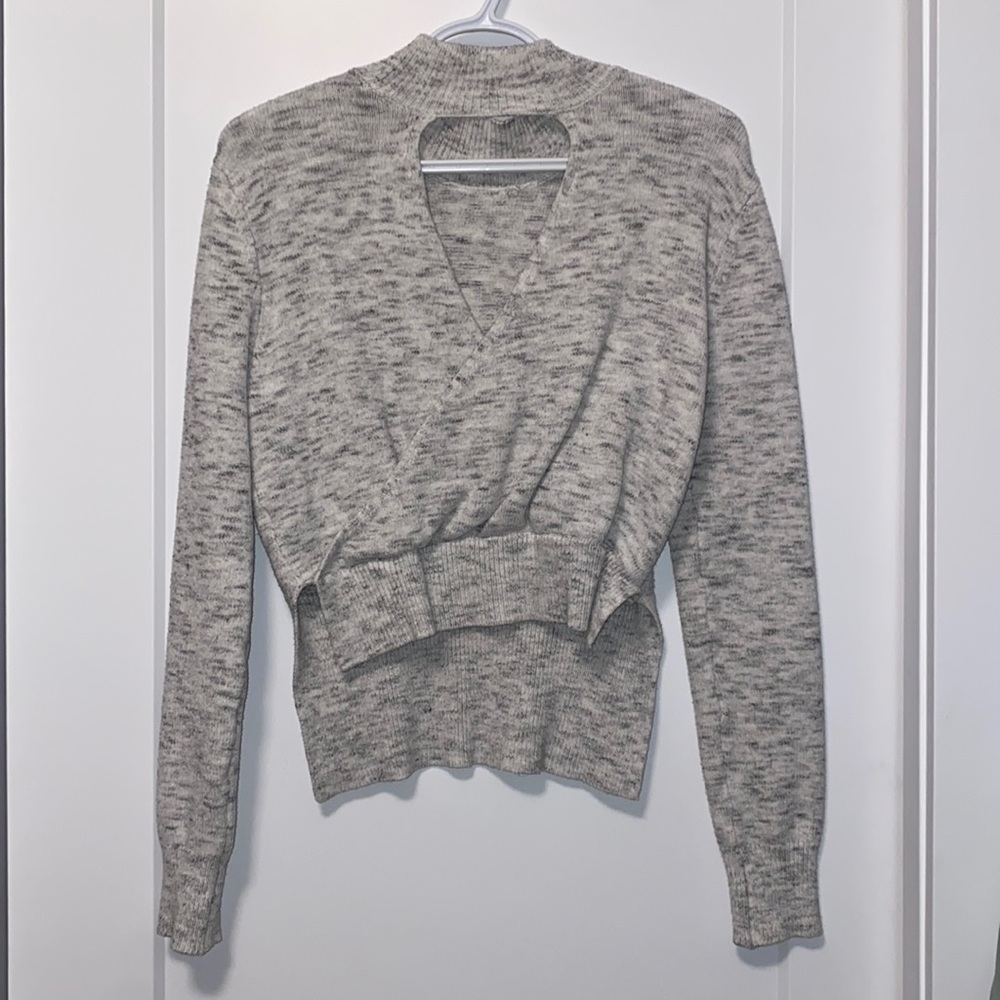 Back Wrap Sweater High Nick Salt & Pepper - Picture 2 of 3